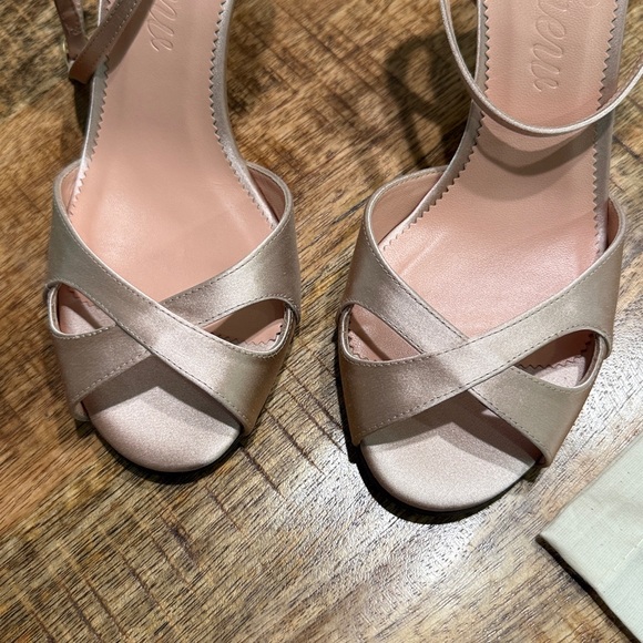 J.Crew 298 Collection Rylie Satin Peep Toe Sandals / Heels NWT - Picture 3 of 11